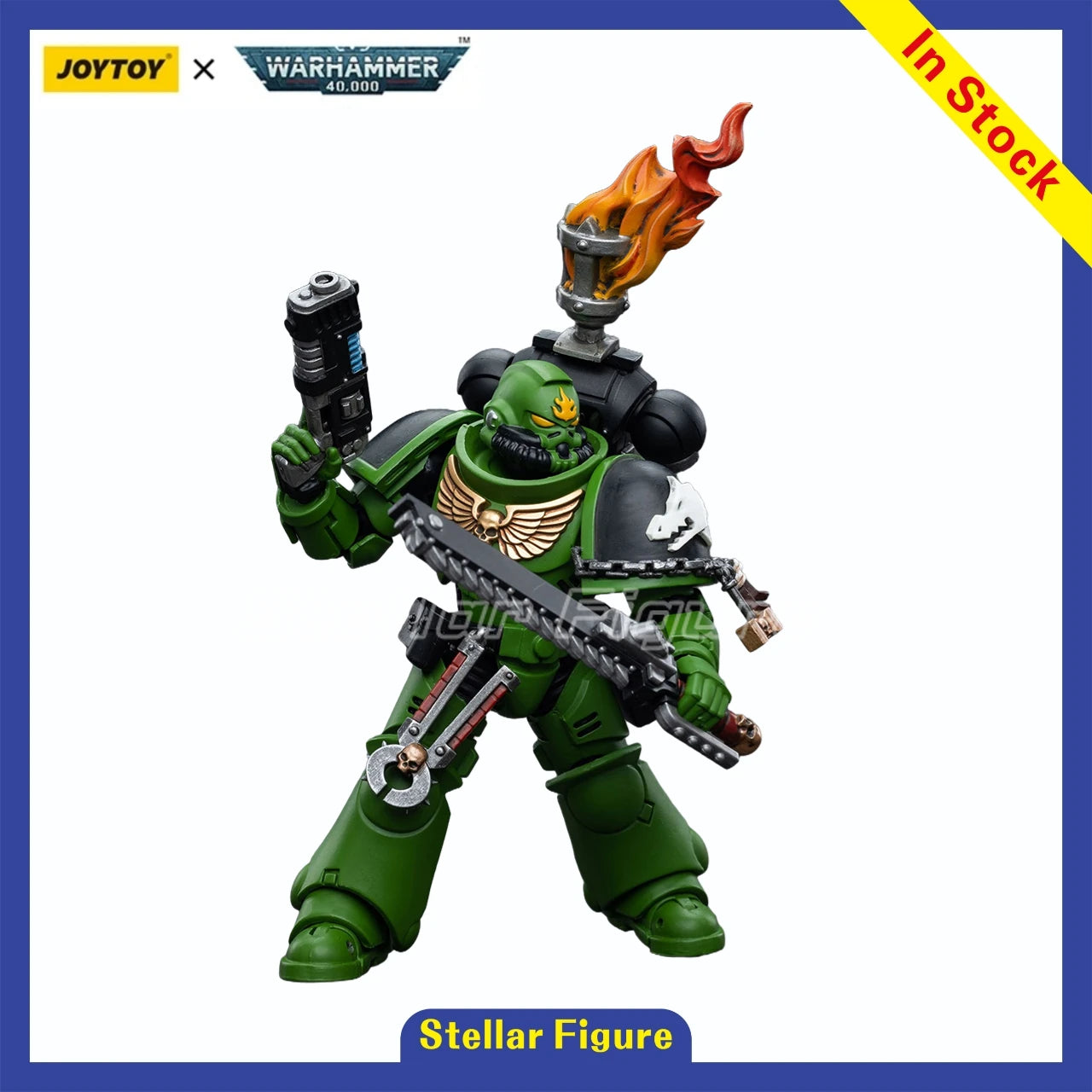 【SF】JOYTOY 1/18 Action Figure Warhammer 40K  Salamanders Intercessors Sergeant Tsek'gan  Prime Model Toy Gift