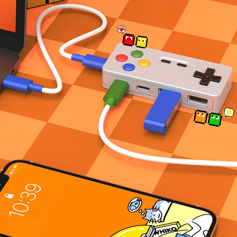 4-in-1 Gamepad-Modellierungs-HUB Gamecontroller Computer USB Typ-C USB-C Schnittstellenadapter für Laptop PC Maus Tastatur U-Disk