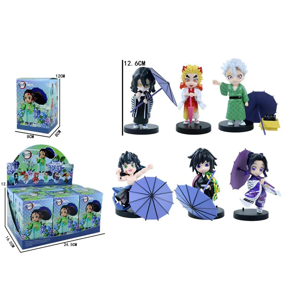 Demon Slayer Tanjiro Kamado Nezuko Anime Cartoon Figure Blind Box Creative Personalized Statue Model Ornament Surprise Gifts Box