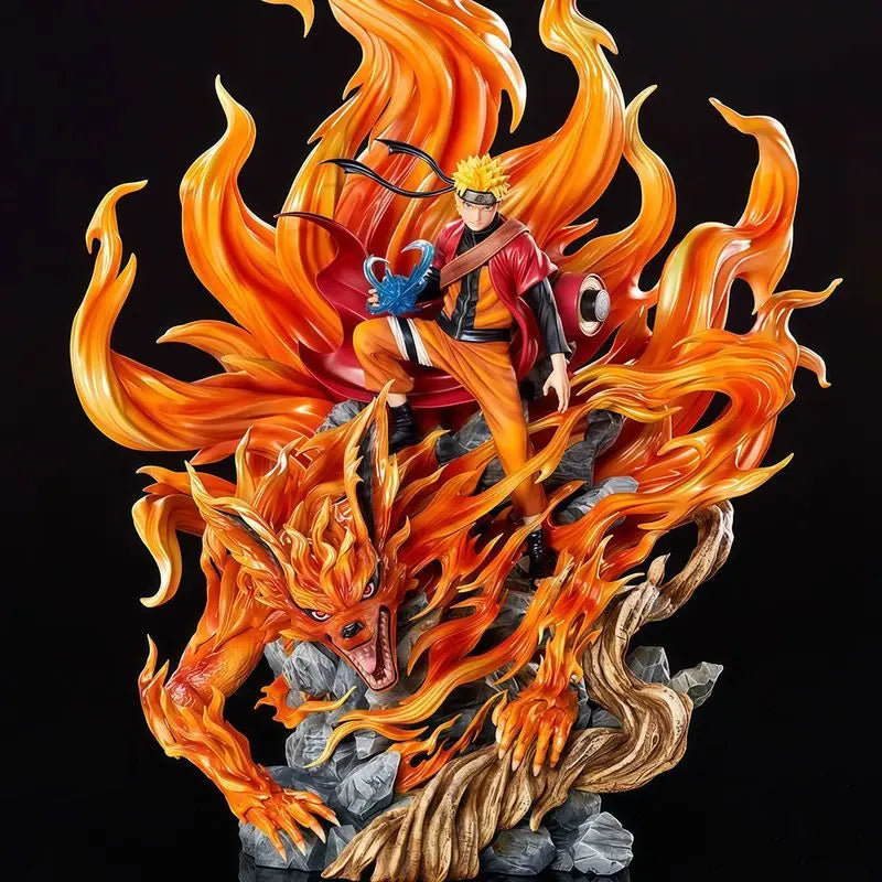 43cm Gk Naruto Kurama Chakra Mode Shippuden Anime Figurine Model Action Figure Sasuke Itachi Statue Collection Toy Kyuubi Figma