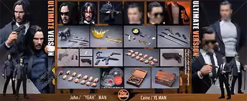 AT custom 1/12 Scale Classic Movie Characters Keanu Reeves John Wick  Donnie Yen Full Set 6" Full Set Action Figure Body Model