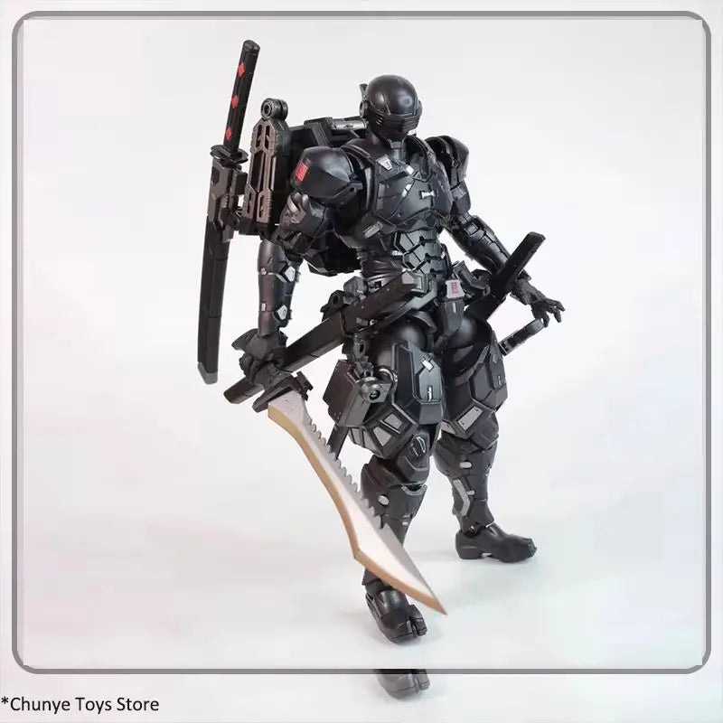 Anime Black Warrior Actionfigur Cool Snake Eye Sc001 Schwarzer Krieger mit Schwert Bewegliche Modellfigur für Kindersammlung Spielzeug