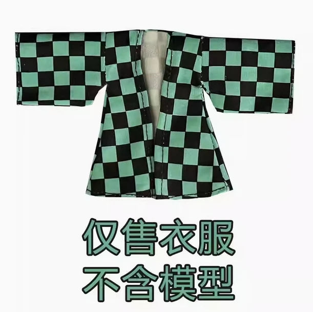 Handmade 1/12 Classic Japanese Anime Character ‌Kamado Tanjirou‌ Green Checkered Coat Accessories For Shf Action Figures