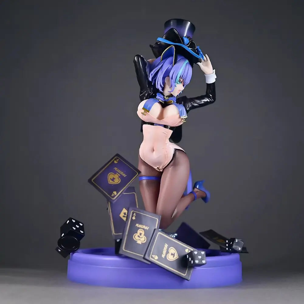 Night Dream Cheshire Cat Magician Girl GK PVC Collectible Model Anime Figure Magic Card Themed Desktop Decoration For Anime Fans