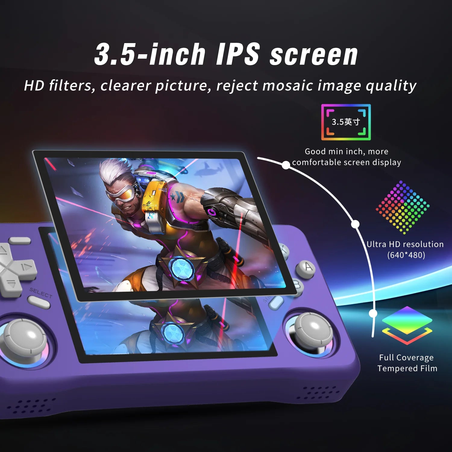 2025 New Retro XF35H Handheld Video Game Console Portable 3.5 Inch IPS Screen 128GB Preloaded Games Linux System Pocket Player