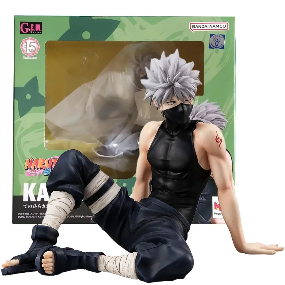 9cm Anime Naruto Shippuuden Hatake Kakashi Figur Sitzhaltung Sterne PVC Sammlung Modell Geburtstag Geschenke Ornamente Spielzeug