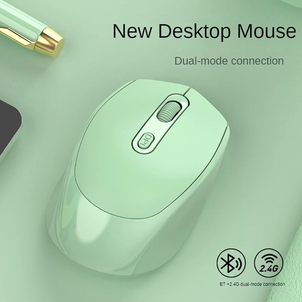 Kabellose, leise Maus, geeignet für E-Sport-Spiele im Geschäftsbüro, Bluetooth 5.2, 2.4G, Dual-Modus-Mäuse, ergonomische, wiederaufladbare Maus