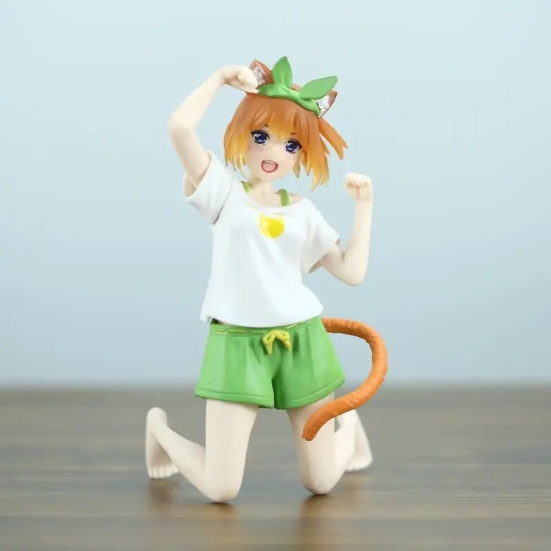 Anime The Quintessential Quintuplets Desktop Cute Nakano Itsuki Figures Cat Room Wear Ver Girl Statue Model Doll Desk Decoration