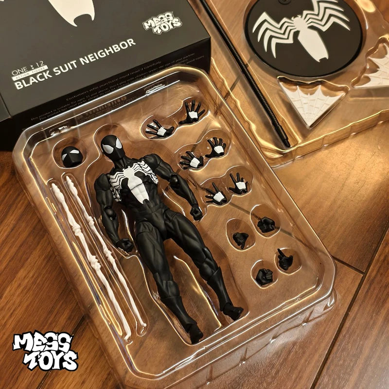 Mess Toys Genuine Facftory Figure Black Suit Neighbor Symbiote Scarlet Spider Kaine Parker Black Red Spider Action Figure Toys