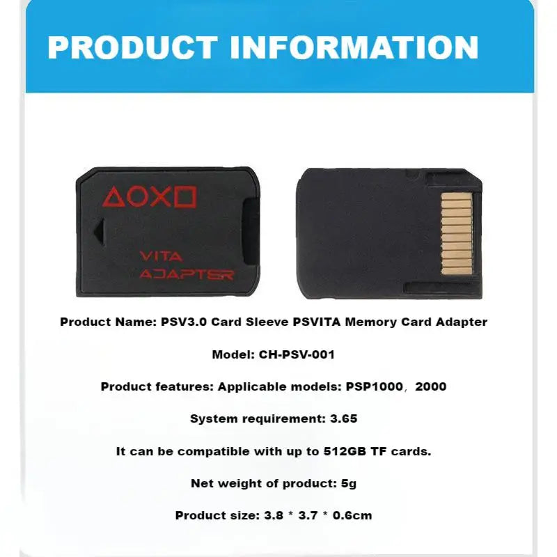 For PS Vita Memory TF Card Version 6.0 SD 2VITA Game Card Slot PSV 1000 2000 Adapter 3.65 System Mic