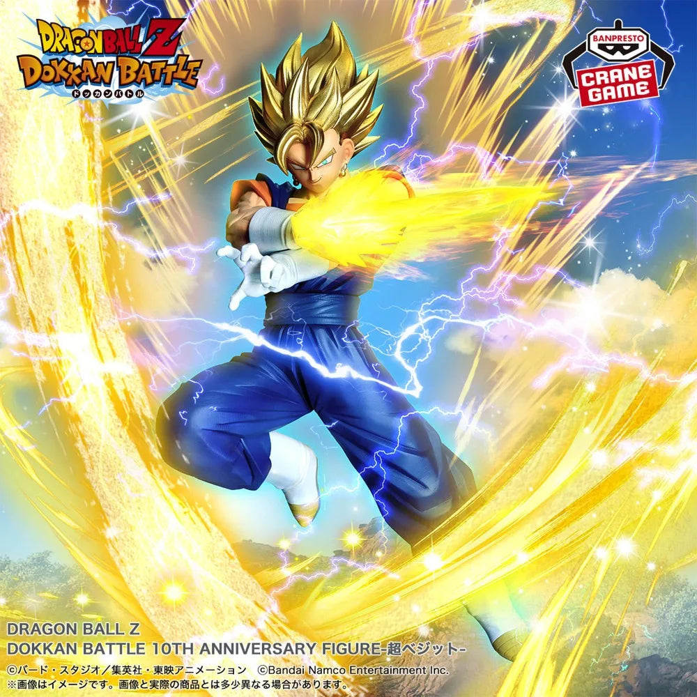 In Stock Bandai Original Genuine Banpresto Dragon Ball Z Dokkan Battle 10th Anniversary Figure Vegetto Gogeta 19cm Model Toys