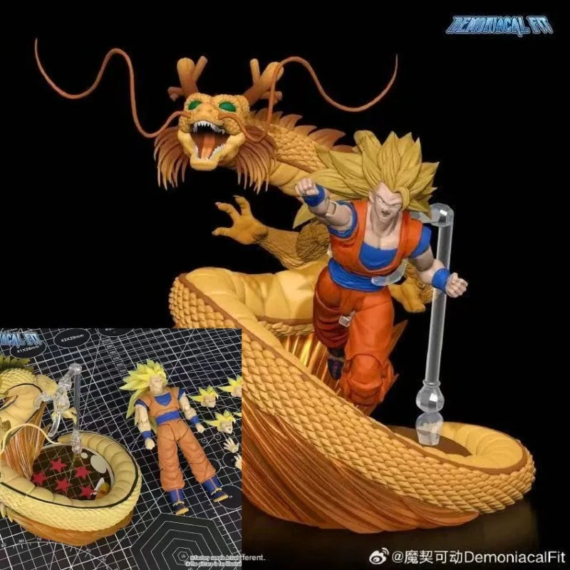 New Product Demoniacal Fit SHF Dragon Ball Z GT Super Saiyan SSJ Goku Dragon Blaster Dragon Fist Explosion Anime Action Figure