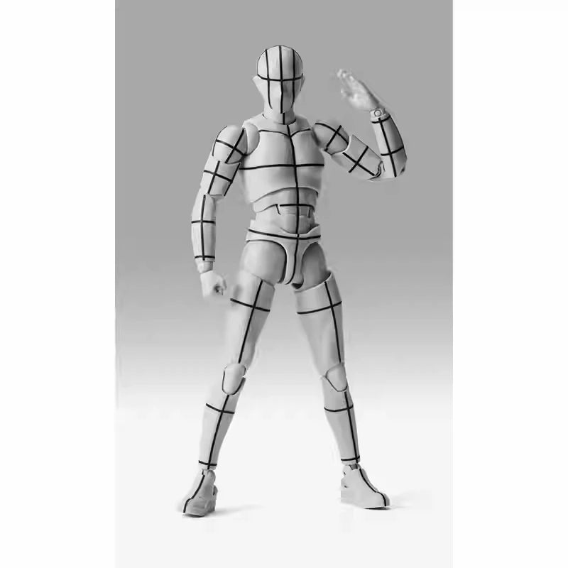 Bandai SHFiguarts B0DY-KUN Wireframe Gray Color Ver Sketch Draw Action Figure Artist Art Painting Drawing Mannequins Movable Toy