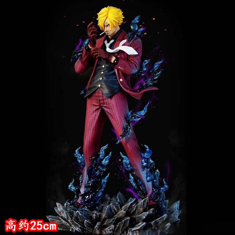 25cm One Piece Figure Sanji Anime Figures Pop Smoking Sanji Figurine Devil Foot Statue Pvc Collection Toys Kid Birthday Gift