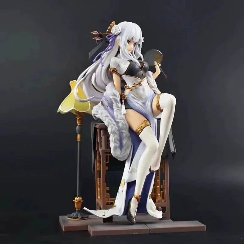 A Chinese Style From Scratch In A Different World - Amelia Emily Rem Cheongsam Scene Figurine Model Birthday Gift