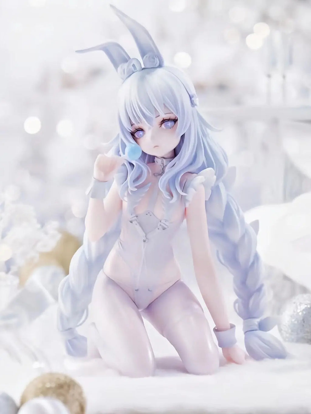 Azur Lane 15 cm MNF Le Malin Figur Schöne Mädchenpuppe Faules weißes Kaninchen kniend Modell Ornamente Anime Spiel Spielzeug Geschenke