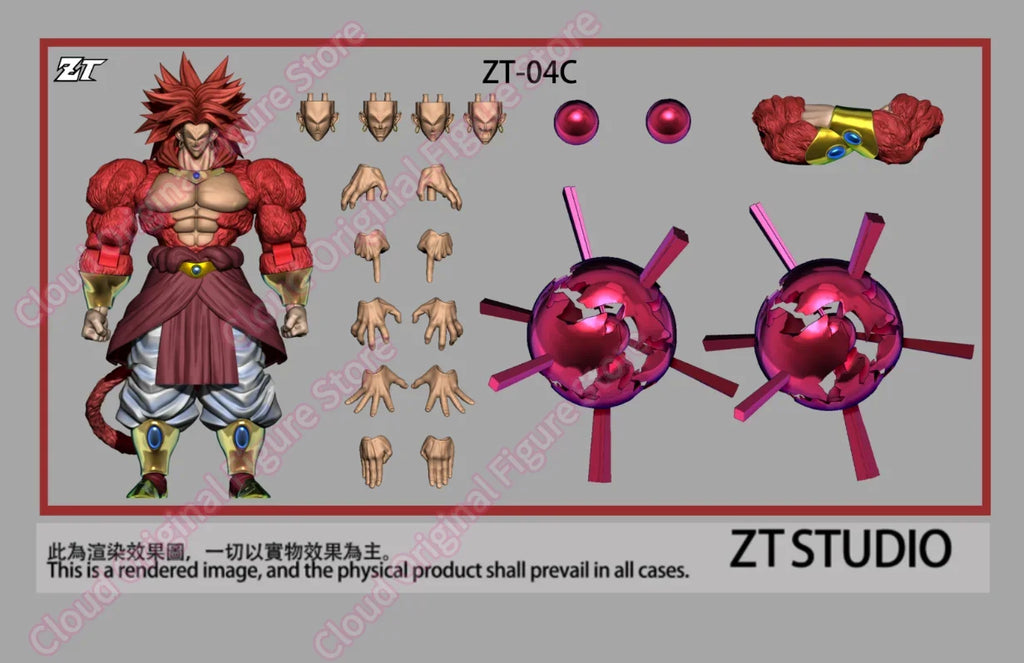 Pre-Sale ZT Studio Dragon Ball SSj4 Broly Normal and Battle Damaged Version Super Special Effects Movable Figure Toys Hobby