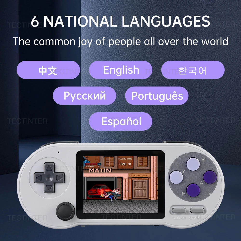 SF2000 3-Zoll-IPS-Bildschirm, tragbare Mini-Spielkonsole mit über 8000 vorinstallierten Spielen, Retro-Spielkonsole und AV-Ausgang