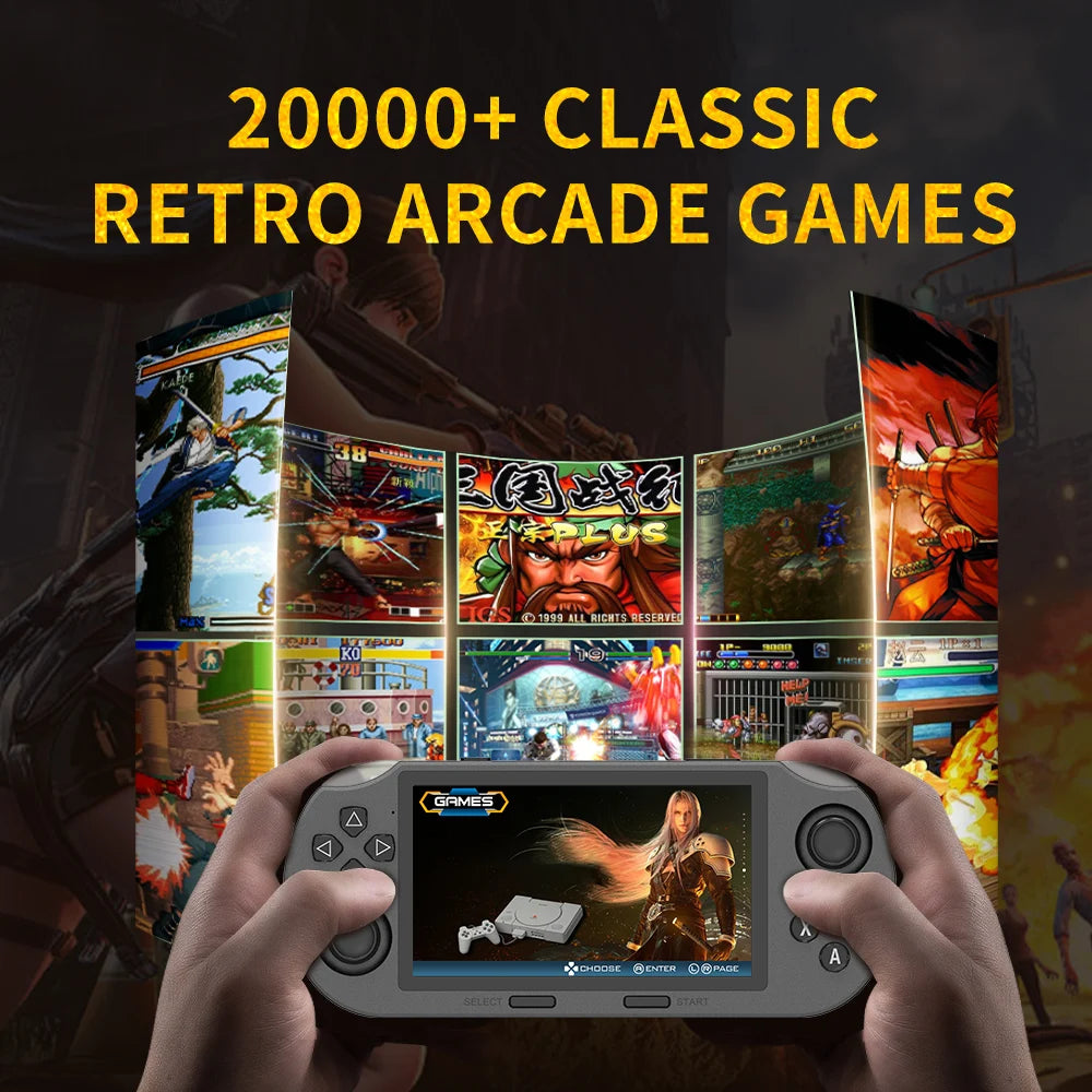 SF3000 Video Game Console Portable Handheld Game Player Retro 4.5 Inch IPS Screen 20000+Games Built-in for PS1/GBA/SFC/MAME
