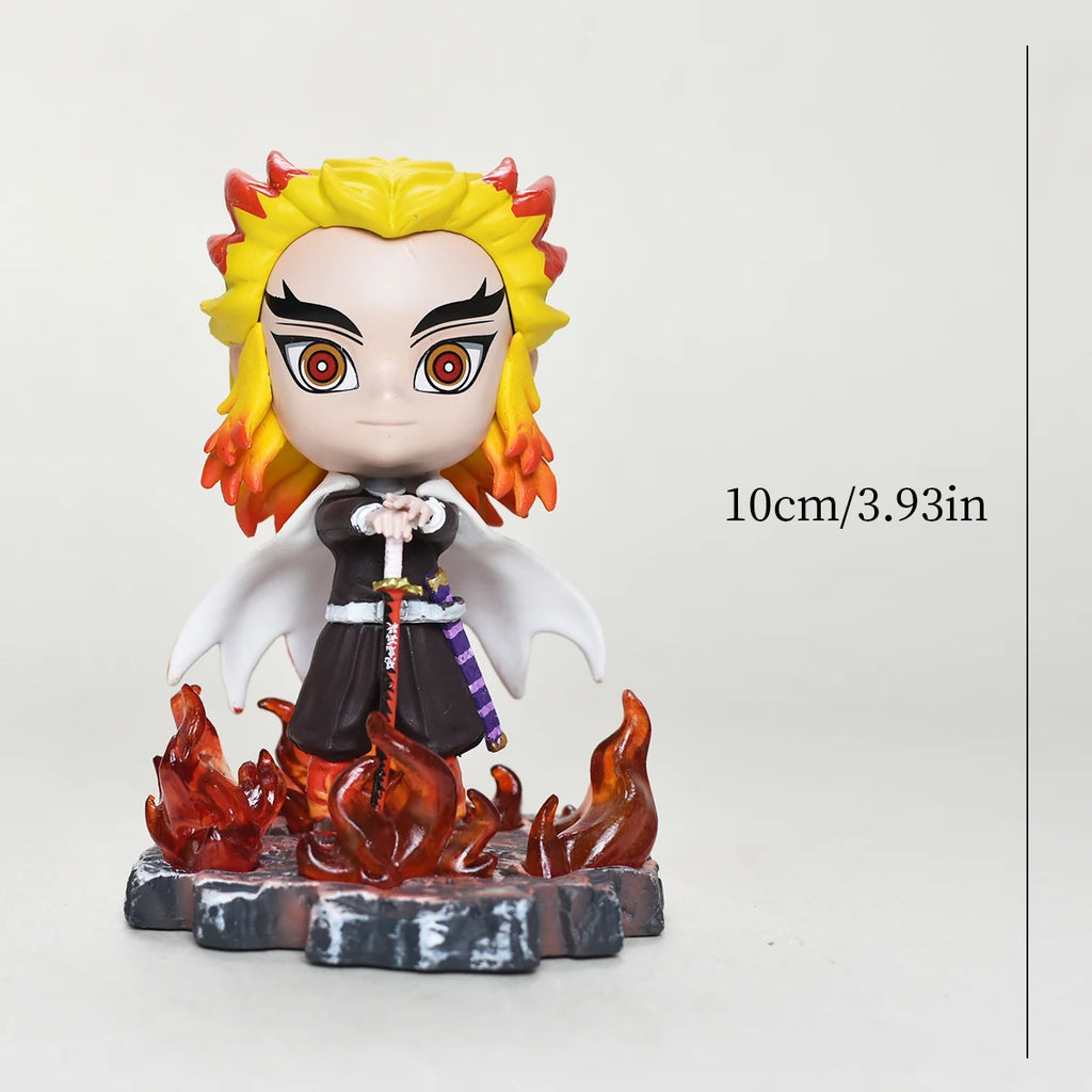 10cm/3.93in Anime Demon Slayer Figure Rengoku Kyoujurou Figure Collection Statue Model Toy Gift