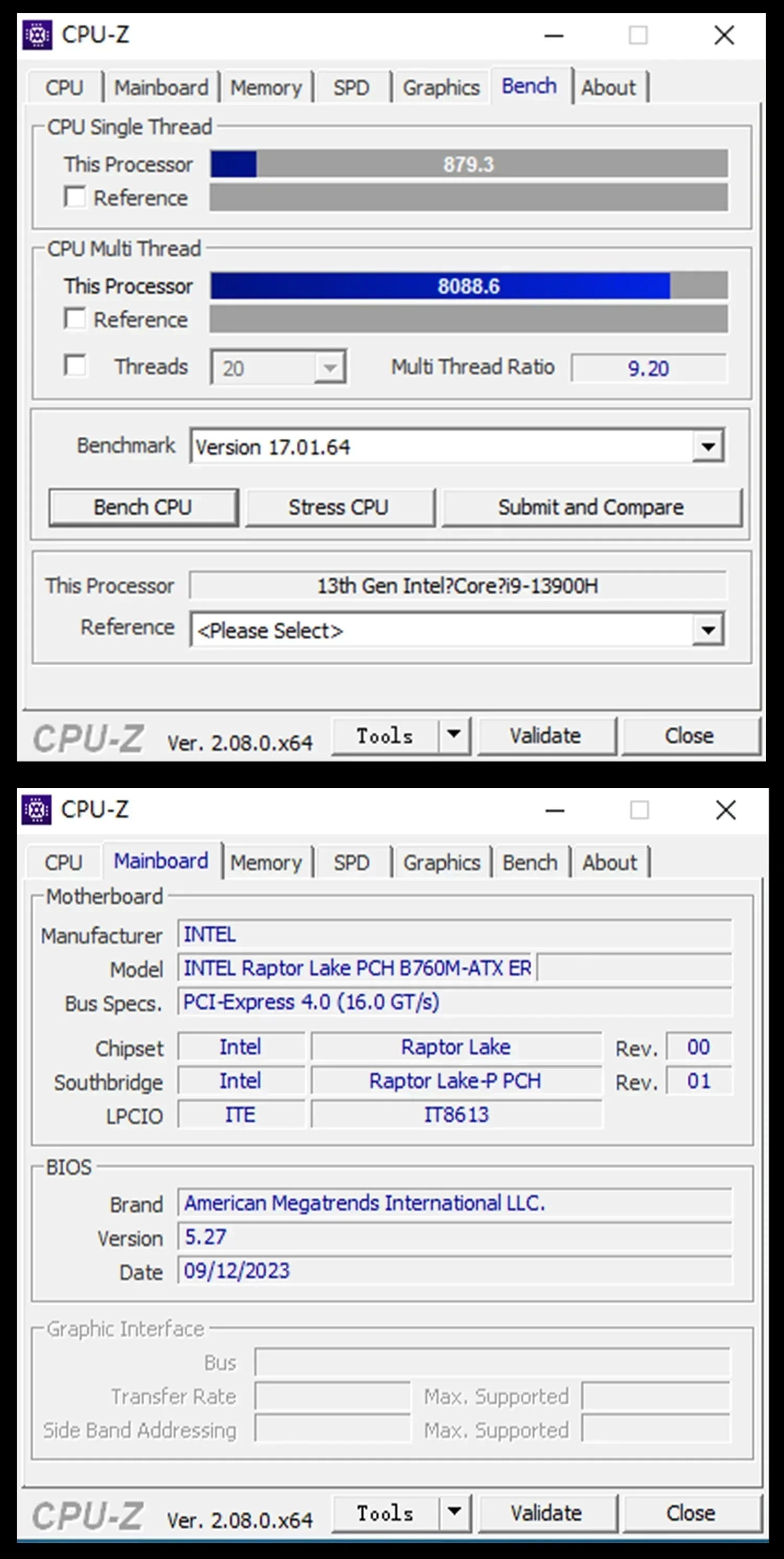 ERYING DIY-Motherboard mit Onboard-Core-CPU-Interpose-Kit i9 13900H i9-13900H DDR4 Gaming-PC Desktop-Computer Montageset