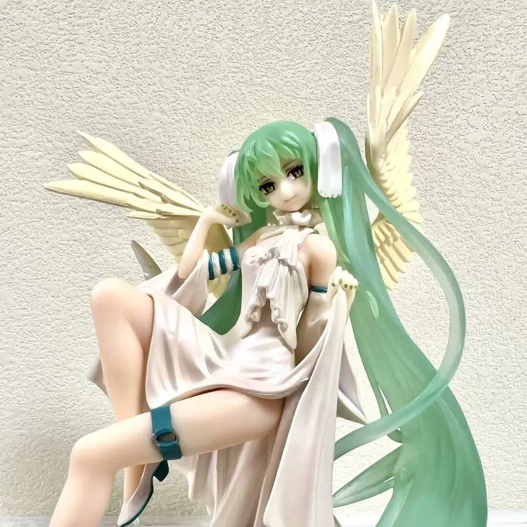 17cm Hatsune Miku Anime Figure Light And Dark Beautiful Angel Girl Action Figure PVC Collectible Model Doll Ornaments Toys Gifts