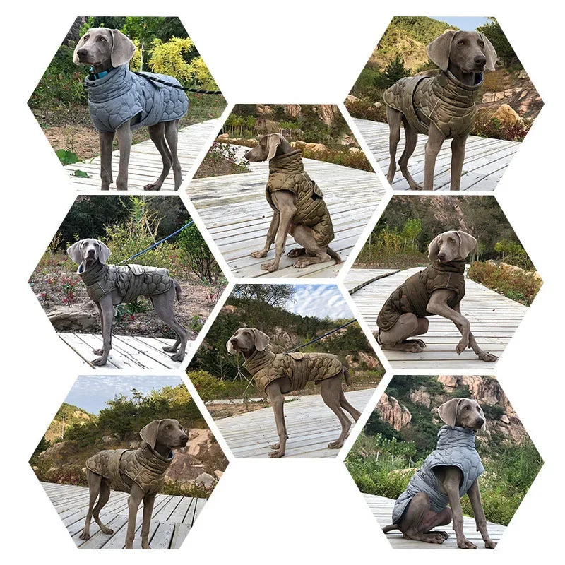 Big Dog Winter Coat Fleece Jacket Dog Clothes for Large Breed Reflective Snowsuit Waterproof Windproof Cold Weather Pet Apparel