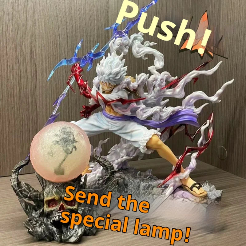 Figure Sun God Gear 5 Nika Luffy Action Figure Gk Thunderbolt Monkey D Luffy Model Pvc Collectible Toy Collection Ornament Mode