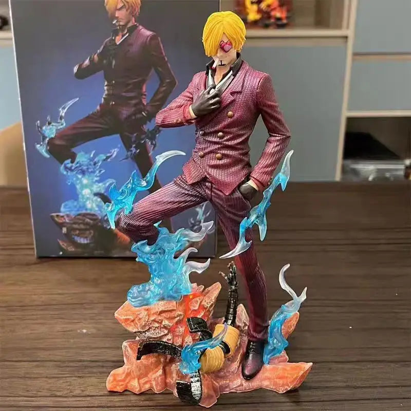 One Piece Gk Sanji Figures Sanji Luminous 27cm Anime Figure Statue Pvc Figurine Model Doll Decoration Collection Room Toys Gifts