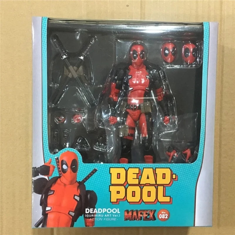 Hot 16cm Anime Deadpool Mafex 082 X-Men Action Figures Comic Version Collectable Model Doll Cool Boys Birthday Gifts