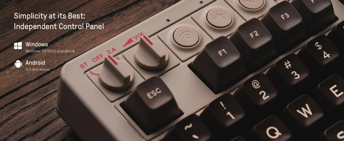 8BitDo Retro Mechanische Tastatur C64 Edition, Bluetooth, 2,4G Wireless und Kabelgebundene 3-Modus-Verbindung, für PC Windows 10 und Android 