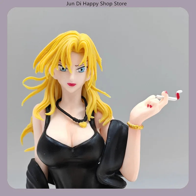 Detektiv Conan Vermouth, seitlich sitzende Pose, 11 cm große Anime-Figur, Statue, Schreibtischdekoration, Geschenk