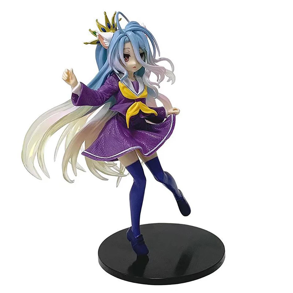 18.5cm No Game No Life Shiro Yuu Kamiya Art Works Girls Toys Japanese Anime PVC Action Figure Toy Game Collectible Model Doll