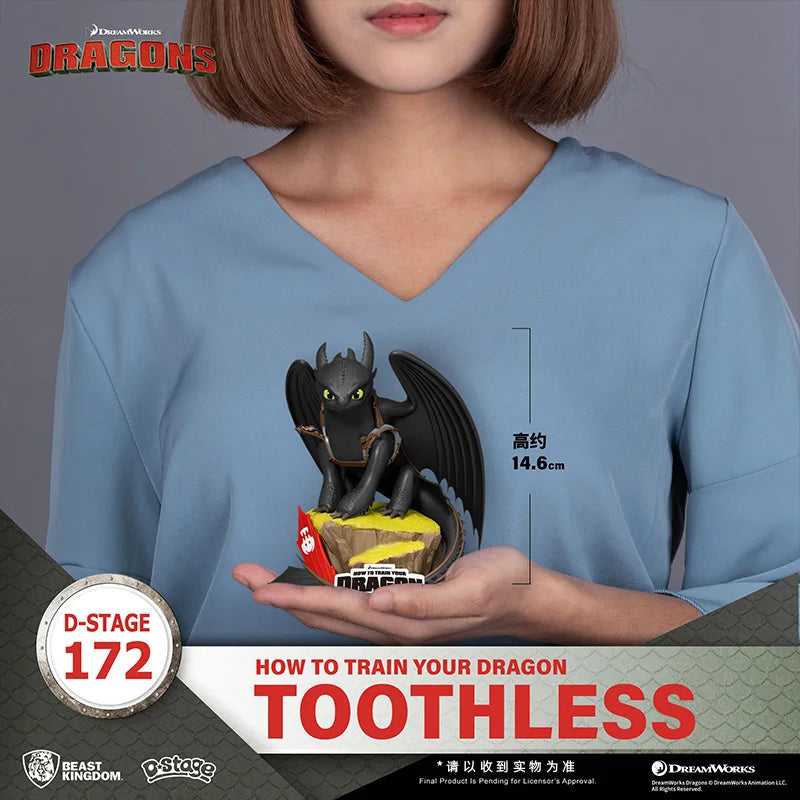 Genuine Beast Kingdom Dragon Taming Master Night Sha Toothless Small Figurine Figurines and Trendy Gift Items Model Gifts