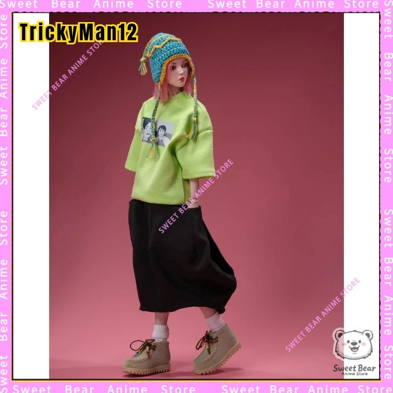 【In Stock】TrickyMan12 1/6 Scale - Pinkhair Cuby Action Figure Anime Model Trendy Toys Desktop Doll Collectibles