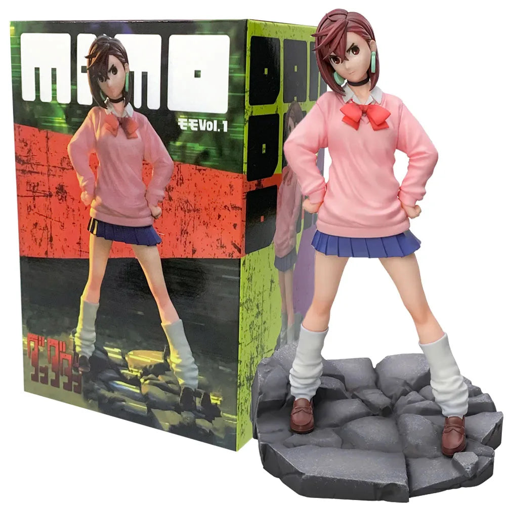 18CM Anime DAN DA DAN Ayase Momo Figure Humanoid Doll Ornament Model Toys Female Proportional Collect Holding Flowers PVC