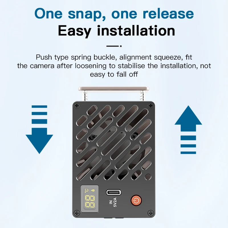 COMAN E11 Ultra Quiet Camera Cooling Fan High Speed Radiator Heat Sink Kit For DSLR Cameras 4K Video Sony Canon Nikon