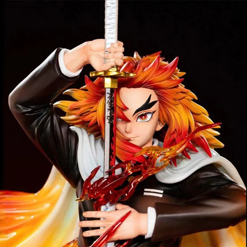 30cm Anime Demon Slayer Figure Rengoku Kyoujurou Figurine Flame Hashira Model PVC Desktop Statue Collection Birthday Toys Gifts