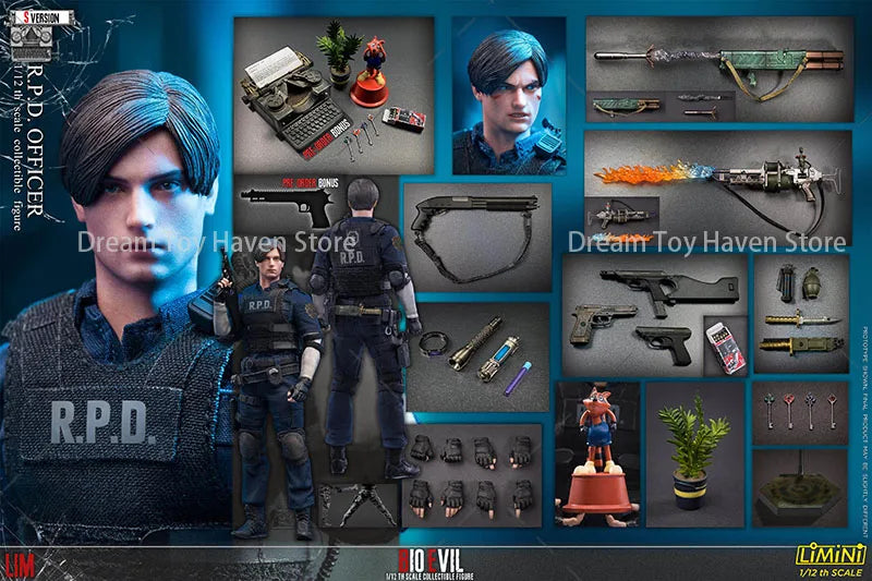 LIMTOYS 1/12 Scale Male Soldier Leon Action Game Police Officer Full Set 6Inch Action Figure Model Best Collectible Dolls