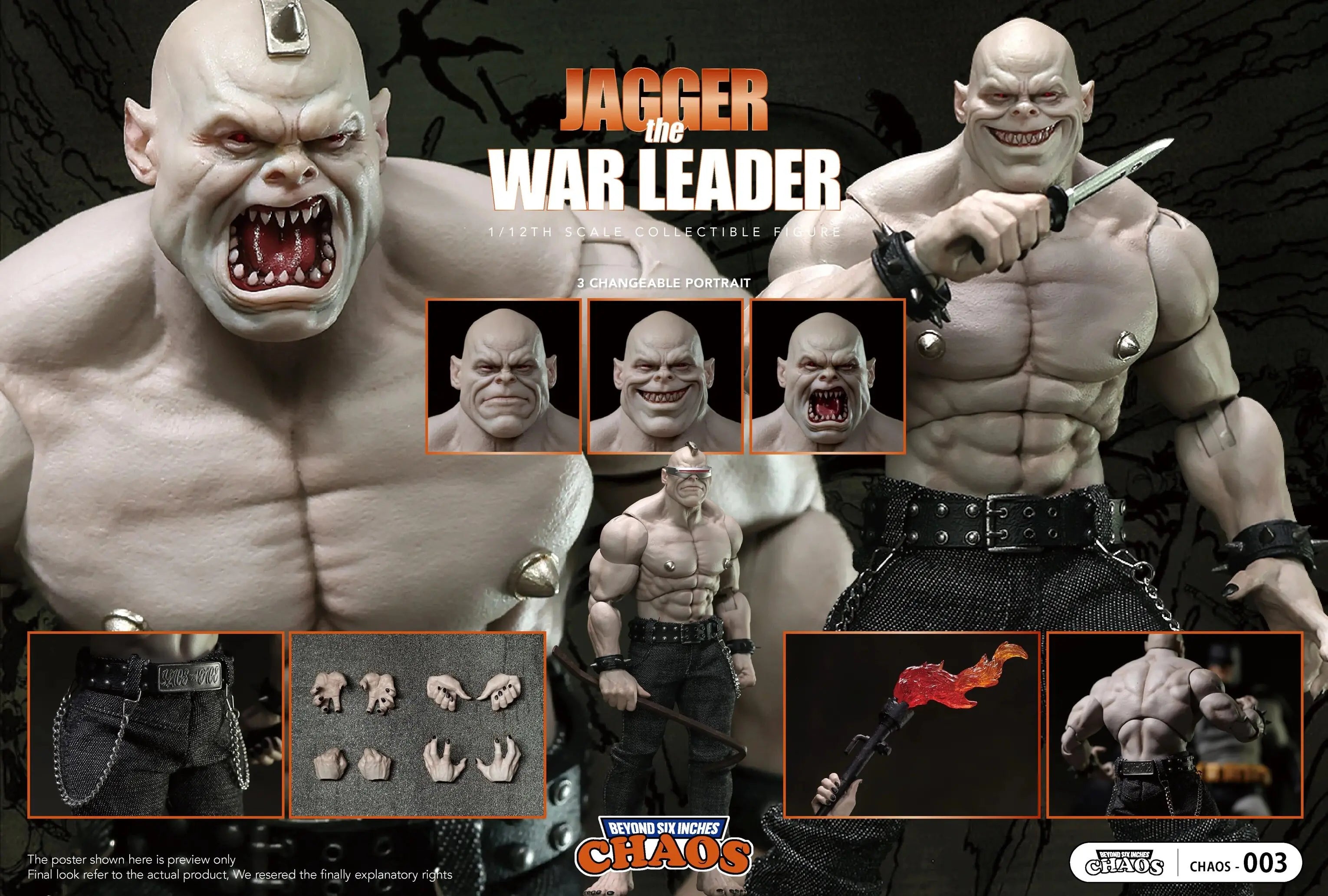 In Stock CHAOS Mutant Leader JAGGER THE WAR LEADER Movability Model Toys 1/12TH SCALE COLLECTIBLE FIGURE The Dark Knight Returns