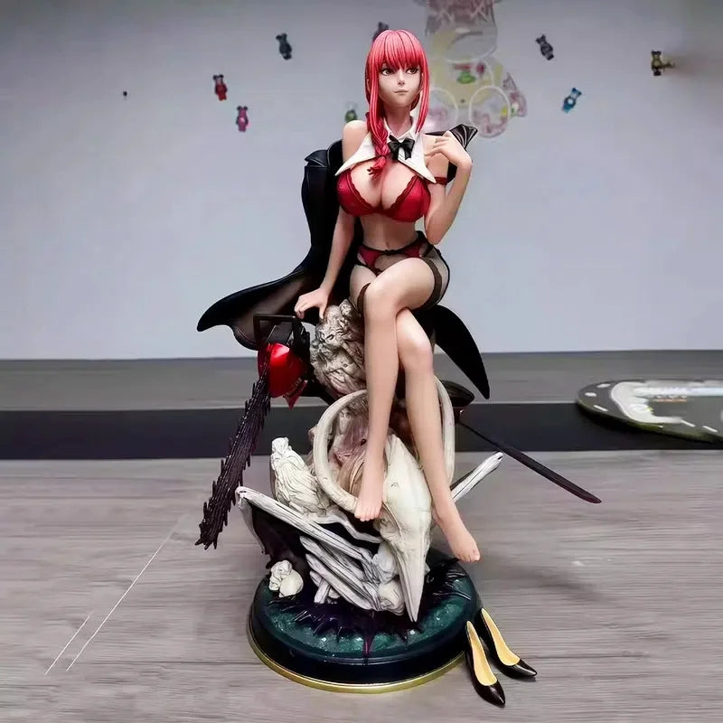 Anime Chainsaw Man Figure - 47cm Makima PVC Action Statue Collectible Model Toy for Desktop Ornaments Ideal Gift For All Ages