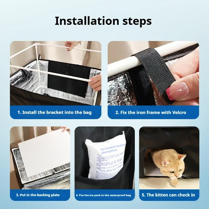 Cat Air Conditioned House Portable Summer Cat Cooling Cat Bed Dog Ice Nest Sleeping Pet Igloo