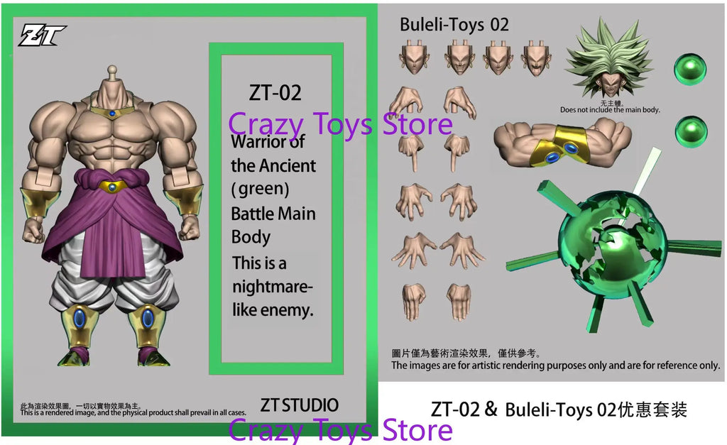 In Stock ZT Studio Dragon Ball SHF Broly Super Saiyan Ancient Warrior ZT-01 ZT-02 ZT-03 Anime Action Figure Collection gift