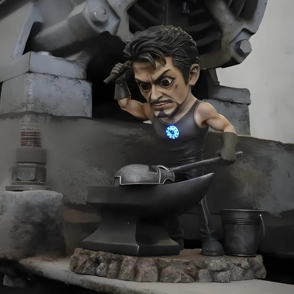 20cm/7.8in Anime The Avengers Figure Iron Man Forge Iron Action Figures Pvc Statue Collection Model Toys Gifts