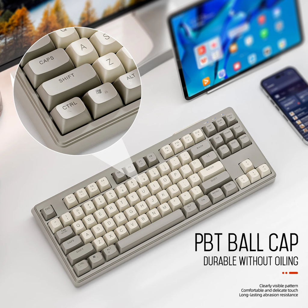 M87 Wireless Keyboard and Mouse Combo, Bluetooth Dual Mode, PBT,Backlit,Rechargeable Keyboard Mouse Kit for Silent Office Gaming