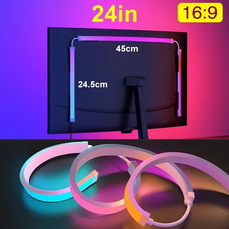 Smart Ambient PC Display Sync LED Strip Computer Monitor Backlight RGBIC Ambient Light USB Powered for Games Movies CreativeGift