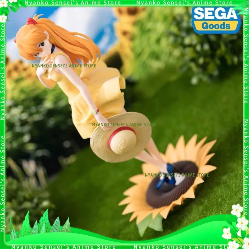 In Stock SEGA Luminasta NEON GENESIS EVANGELION EVA Asuka 24cm Summer Beach Dress Figure Anime Models Toy Doll Collectible