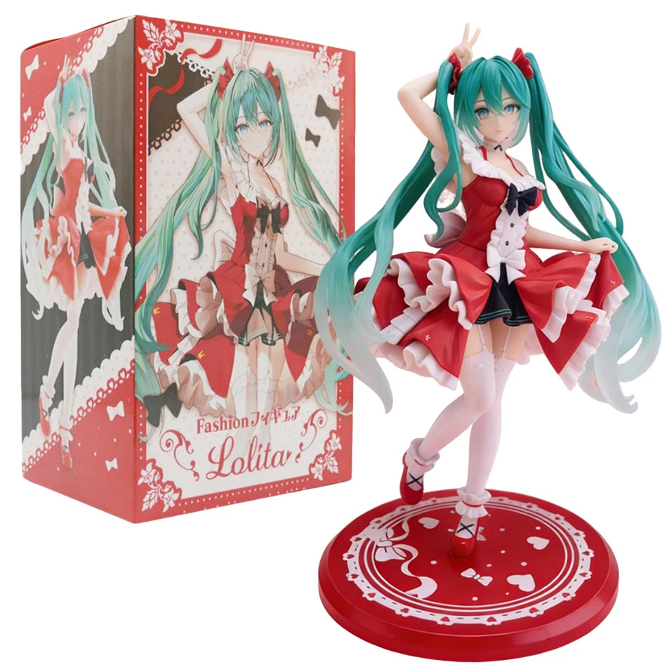 New Hatsune Miku Anime Figure Wonderland PVC Model Action Toy Thumbelina Ver. Desktop Decoration Dolls Ornaments Collection Gift