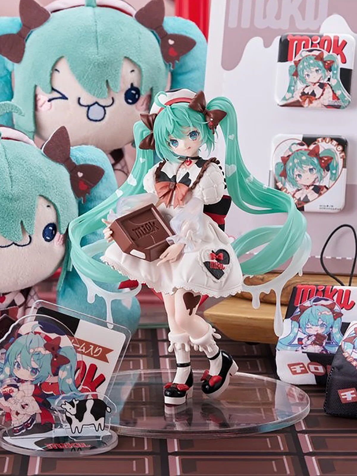Original Genuine FuRyu Prepainted Hatsune Miku X Tirol Chocolate Trio-Try-iT Figure Piapro Characters Hatsune Miku Milk Ver Gift