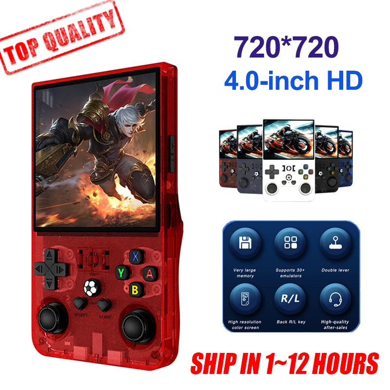 R36 Max Original Console Handheld Game Players 4inch IPS Screen Open Source Console Retro Pocket Video Player 64G/128G Fast Ship